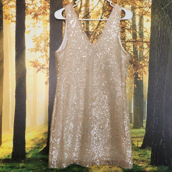 Women's Mini A-Line Dress A New Day Cream Sequin XS Dancing Club Wear - Picture 4 of 9
